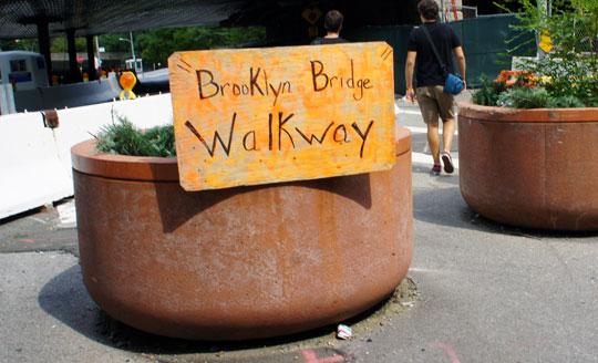 Walkway to Brooklyn Bridge