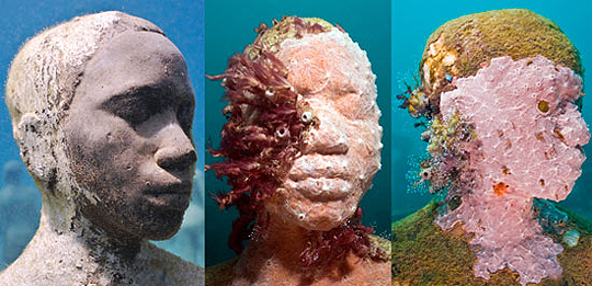 Of course, not every sculpture is clear, some are covered with corals already- at the Cancun Underwater Museum