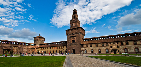 The sprawling Sforza Castle grounds