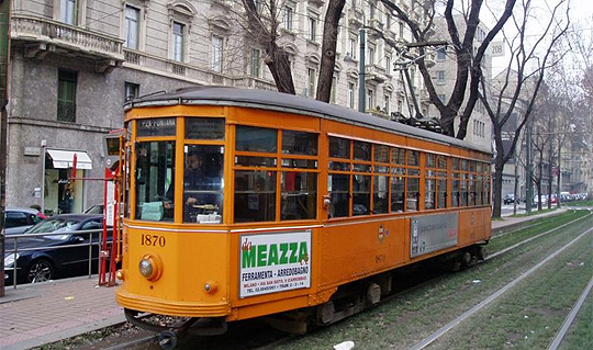 A streetcar in Milan