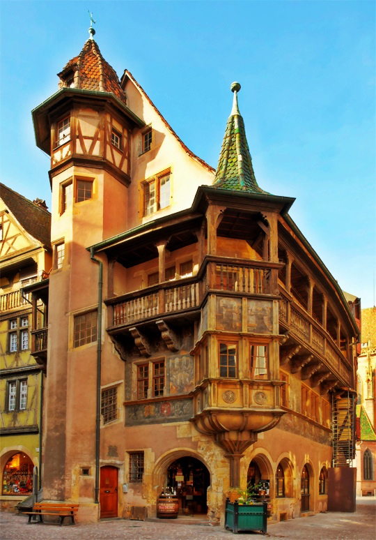 The old but marvellous Pfister House at the Colmar town Square