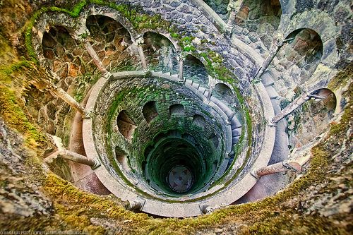 The spiral staircase leading to the underground tunnels