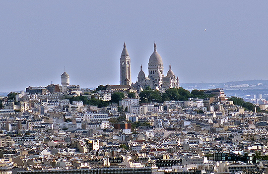 The view of the Basilica from the top of the Eiffel Tower.  