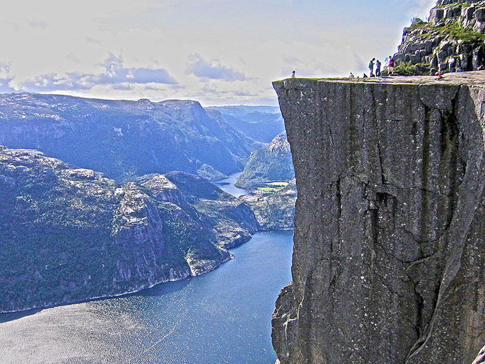 Hanging out at the edge of the world at the Preikestolen.