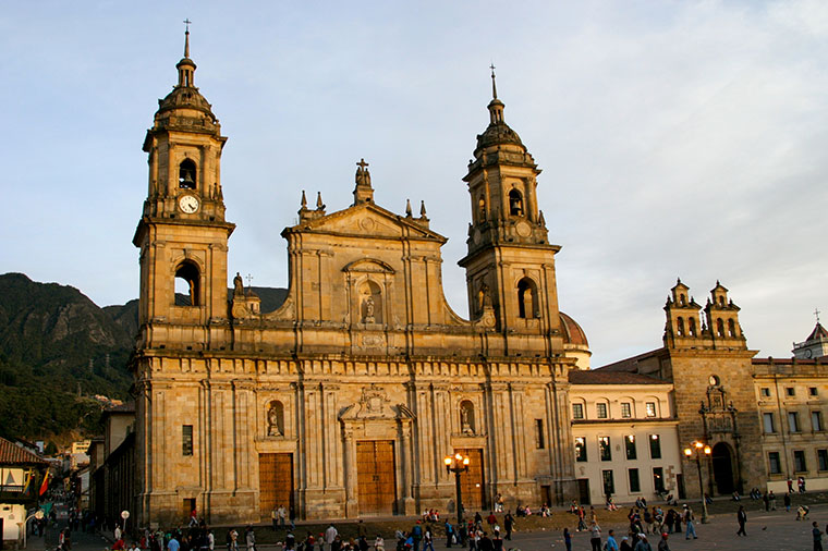 The Primary Cathedral of Bogotá at the Square.