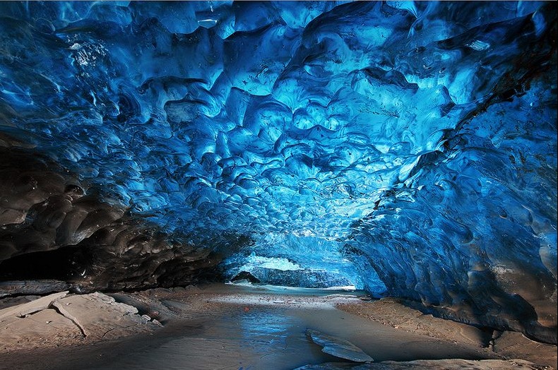 Behold the stunning Ice Blue Caves in Skaftafell, Iceland