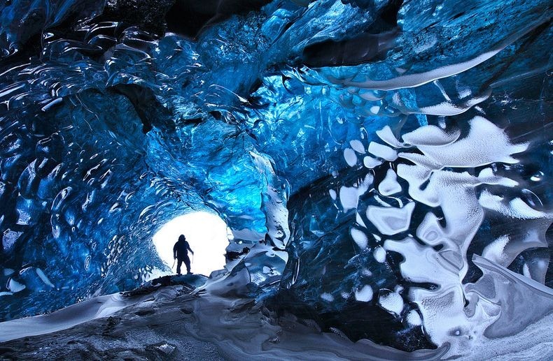 This glistening blue phenomenon in Skaftafell only happens for a short period of time in winter.