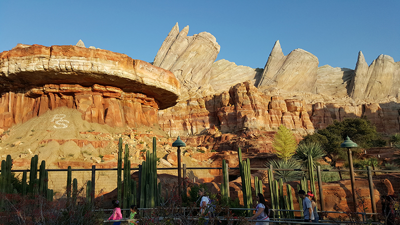 This is Ornament Valley, where the Radiator Spring Racers zips round and meet with adventures.