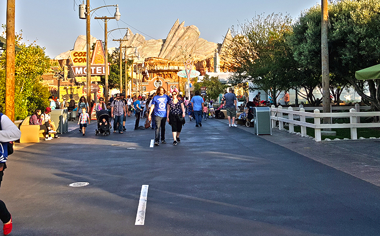 Here's the main street of Radiator Springs.