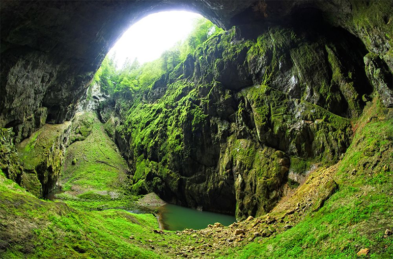 At the bottom of the Macocha Gorge, it's like you are peeking into the heavens.