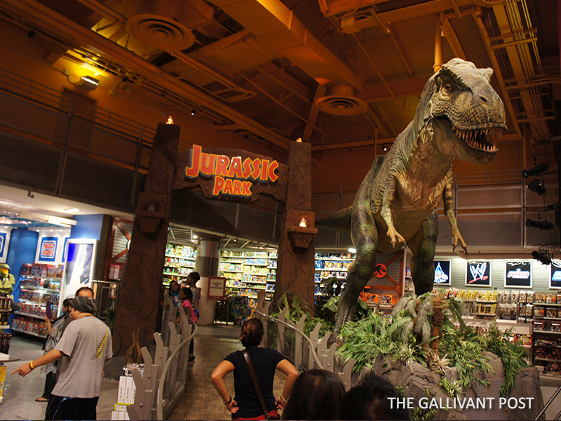 The 20-foot Tyrannosaurus-Rex dinosaur actually moves!