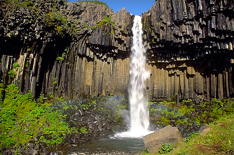 The Svartifoss Falls, not your usual kind of waterfall.