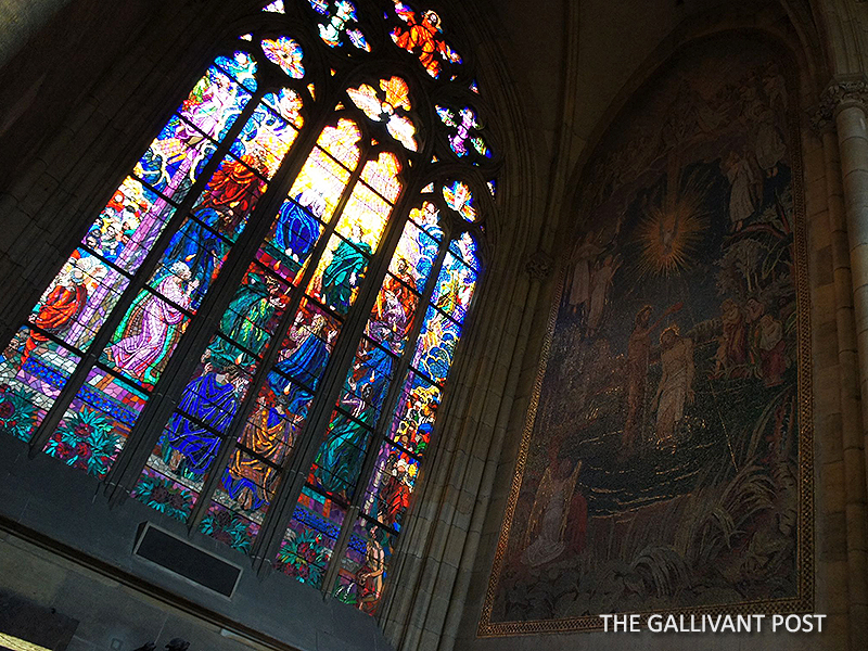 Stained Glass creations in the St Vitus Cathedral in Prague