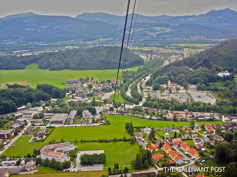 Taking the cable car up The Untersberg Mountain