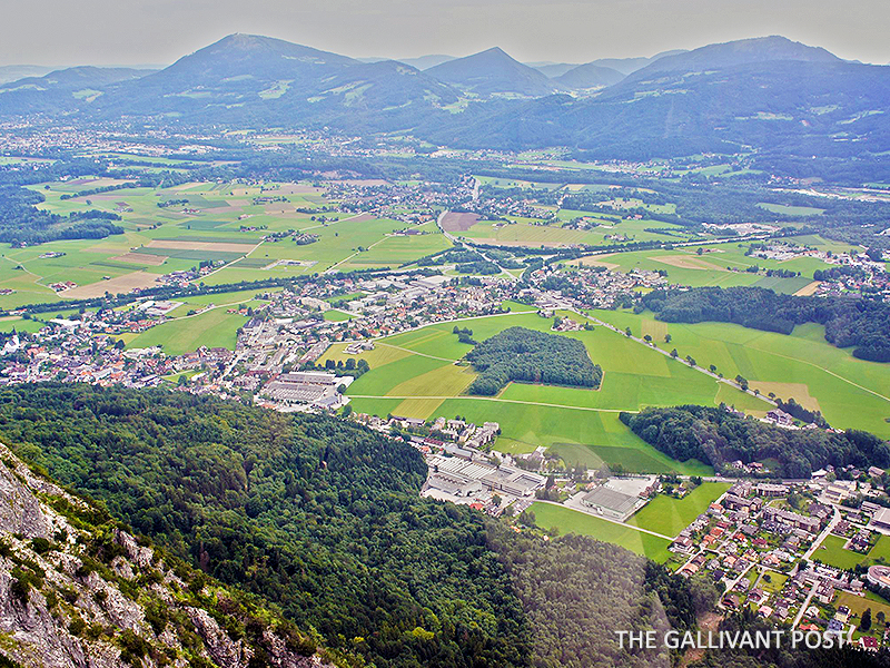 The view from the cable car up the Untersberg Mountain