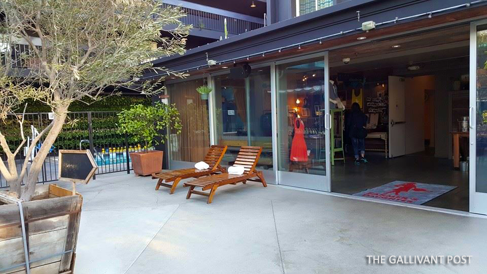 Outdoors seating area at Farmer's Daughter Hotel