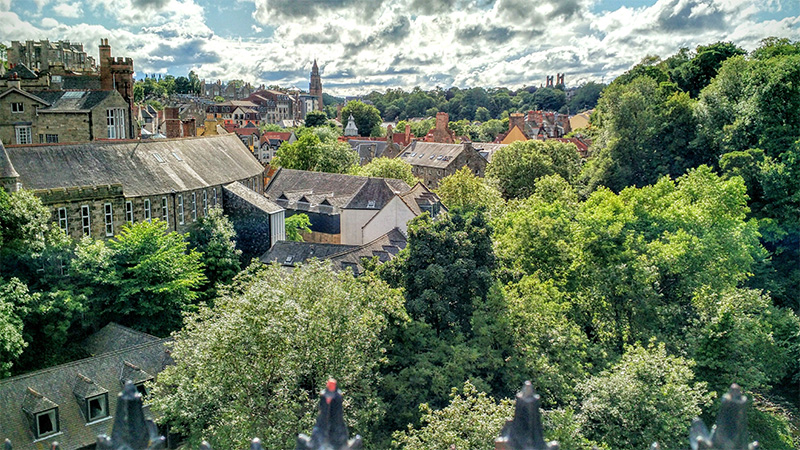 Overview of Dean Village in Edinburgh, Scotland