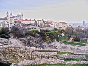 View of Lyon from the top of Fourviere-Hill